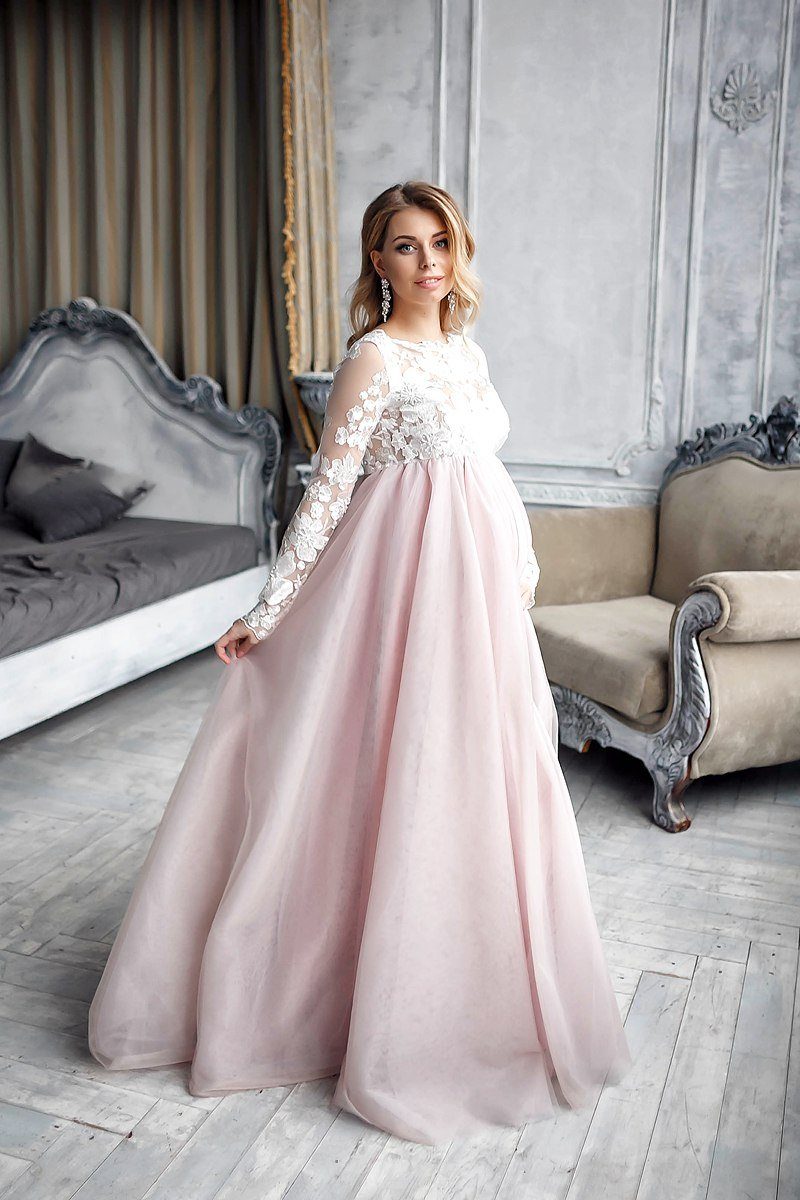 Maxi Dress Maternity Dresses For Photoshoot Pink Pink Long Dress
