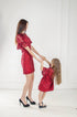 Bordeaux lace identical dresses "Ronija" for mother and daughter