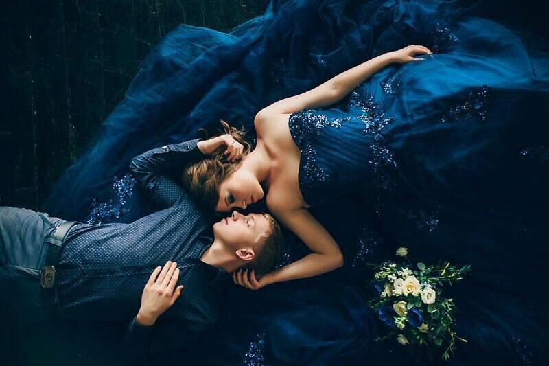 Dark blue long dresses