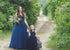 Dark blue long dresses "Veronika" for mother and daughter