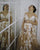 Off the shoulders adjustable pregnancy gown in nude color with off white lace - Matchinglook
