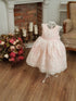Chunky lace dress for girls ''Kamilla'' in powder pink color