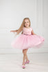 Pink tulle dress for girls "Gabriela" with pink sequin bow