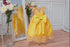 Yellow princess dress "Dana" with golden lace