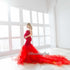 Red maternity tulle dress for "Sheila" photo session