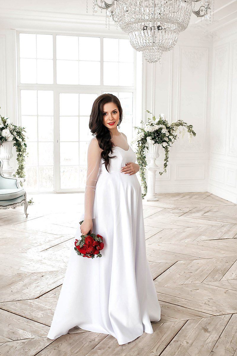 White maternity wedding dress "Olivia" White maternity wedding dress "Olivia"