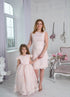 Festive dresses for mother and daughter "Kamilla" with powder pink lace